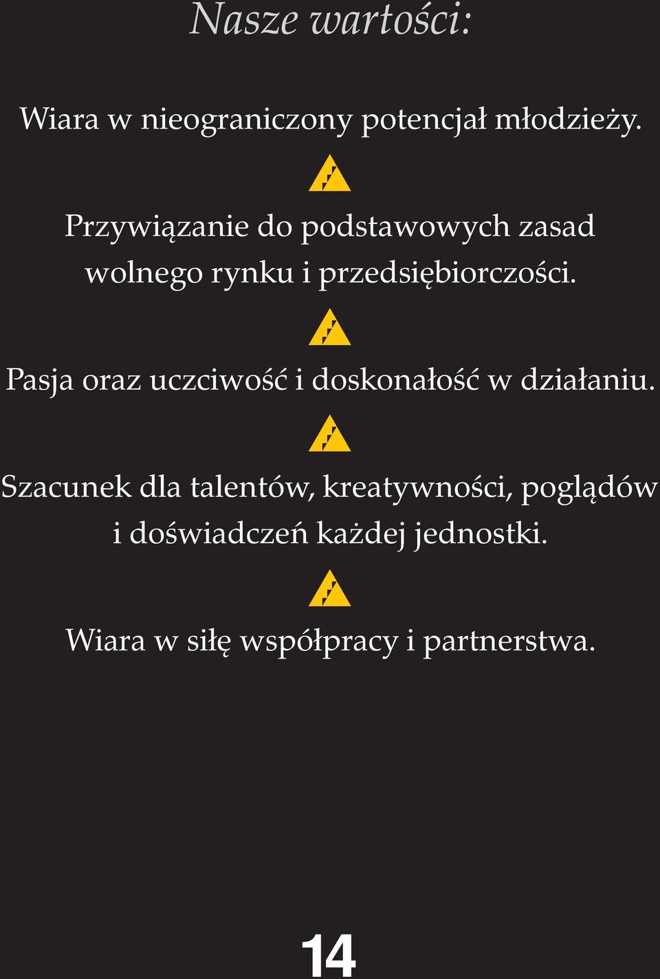 Pasja oraz uczciwość i doskonałość w działaniu.