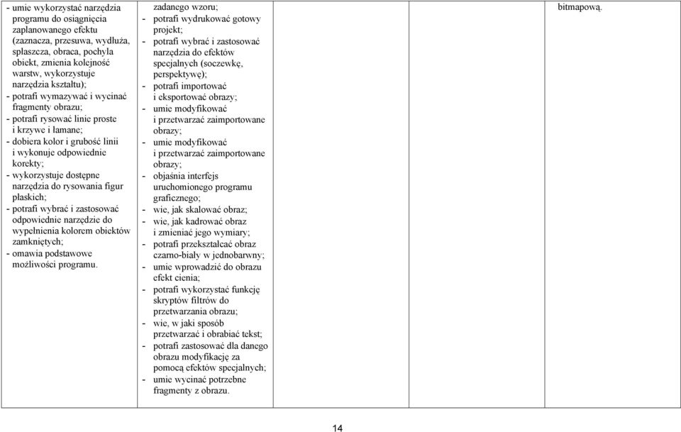 rysowania figur płaskich; - potrafi wybrać i zastosować odpowiednie narzędzie do wypełnienia kolorem obiektáw zamkniętych; - omawia podstawowe możliwości programu.
