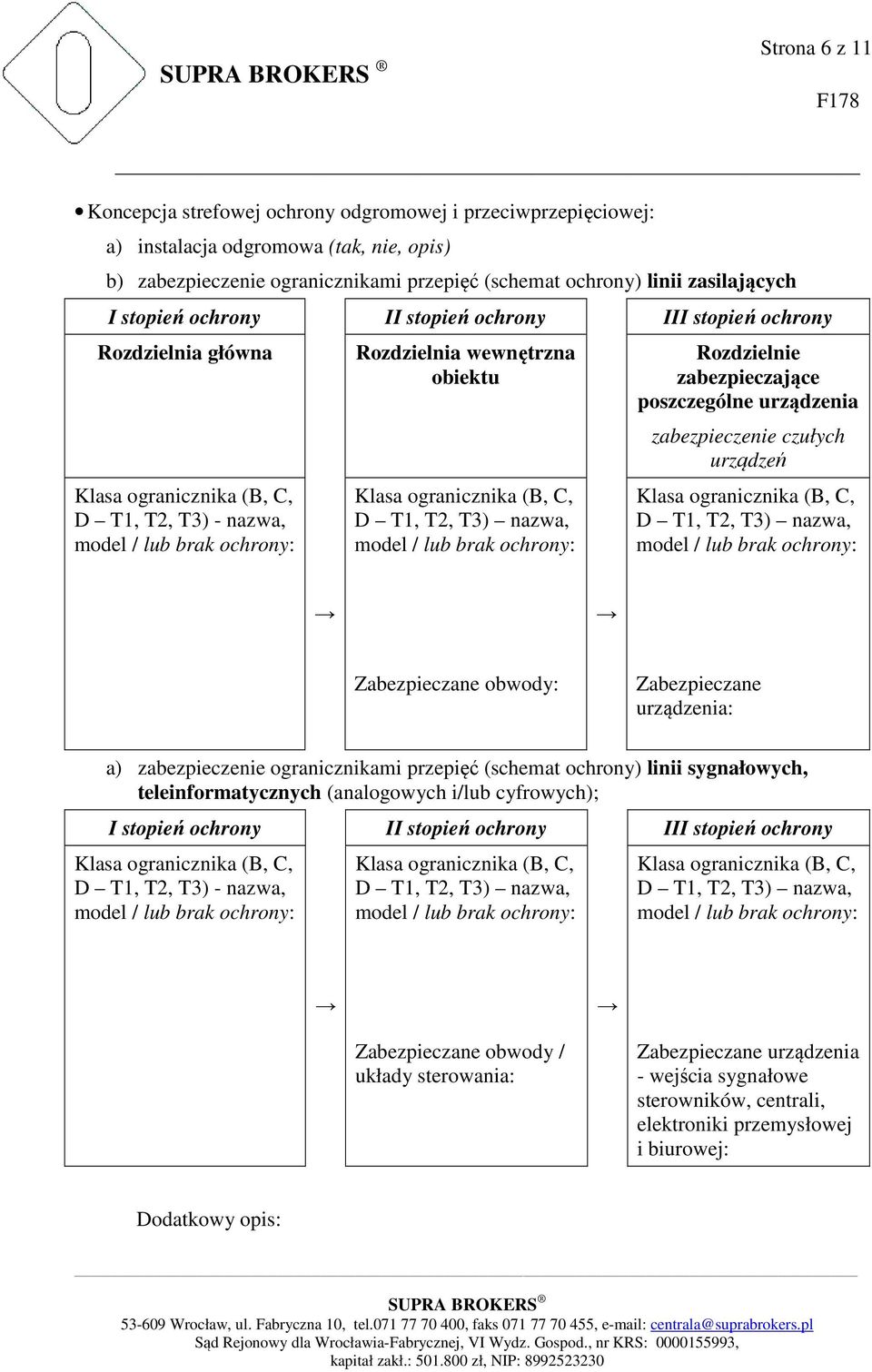 urządzenia zabezpieczenie czułych urządzeń D T1, T2, T3) nazwa, Zabezpieczane obwody: Zabezpieczane urządzenia: a) zabezpieczenie ogranicznikami przepięć (schemat ochrony) linii sygnałowych,