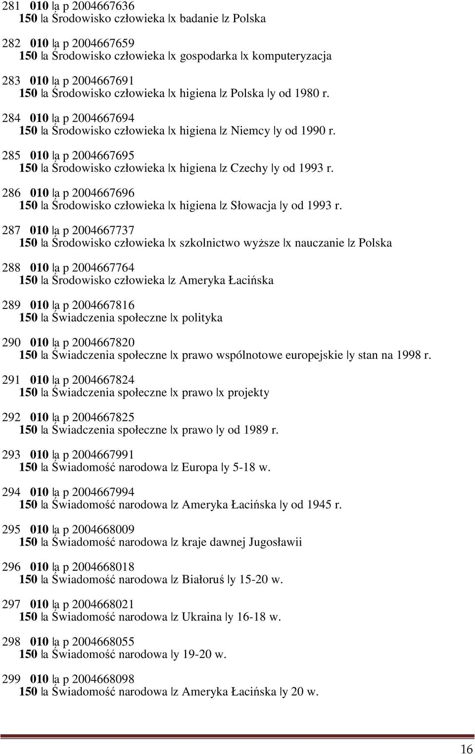 286 010 a p 2004667696 150 a Środowisko człowieka x higiena z Słowacja y od 1993 r.