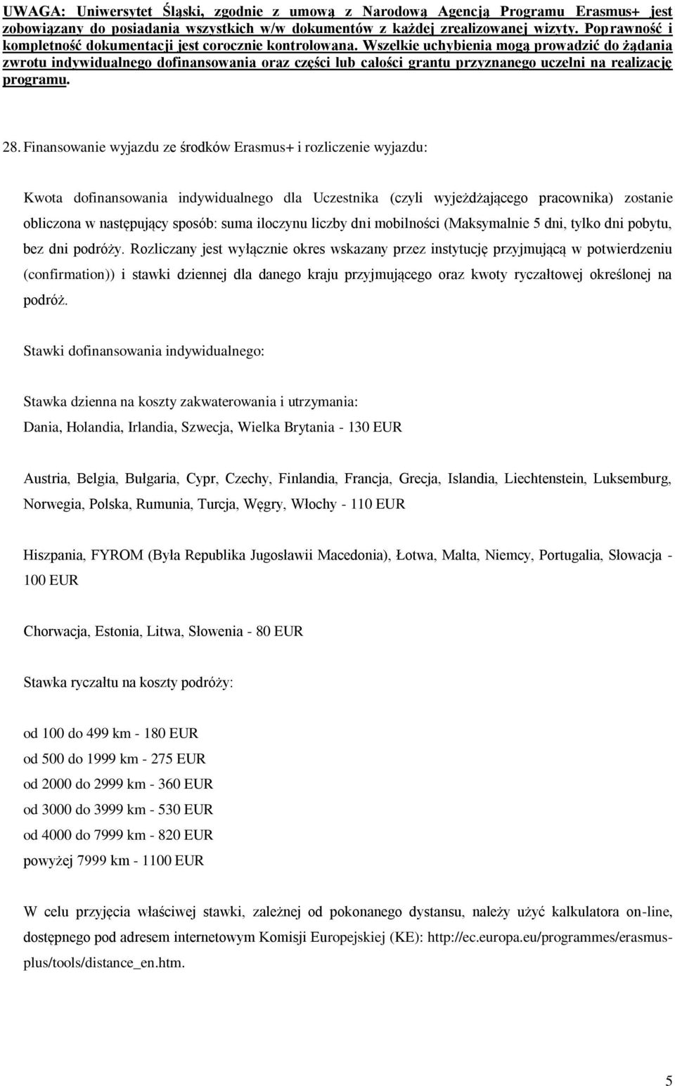 Wszelkie uchybienia mogą prowadzić do żądania zwrotu indywidualnego dofinansowania oraz części lub całości grantu przyznanego uczelni na realizację programu. 28.