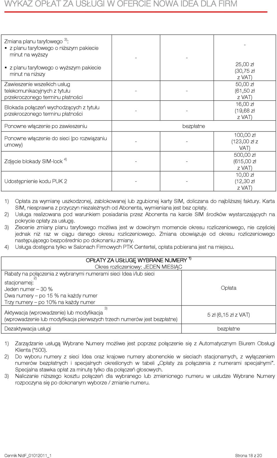 blokady SIMlock 4) Udostępnienie kodu PUK 2 bezpłatne 25,00 zł (30,75 zł 50,00 zł (61,50 zł 16,00 zł (19,68 zł 100,00 zł (123,00 zł z 500,00 zł (615,00 zł 10,00 zł (12,30 zł 1) wymianę uszkodzonej,