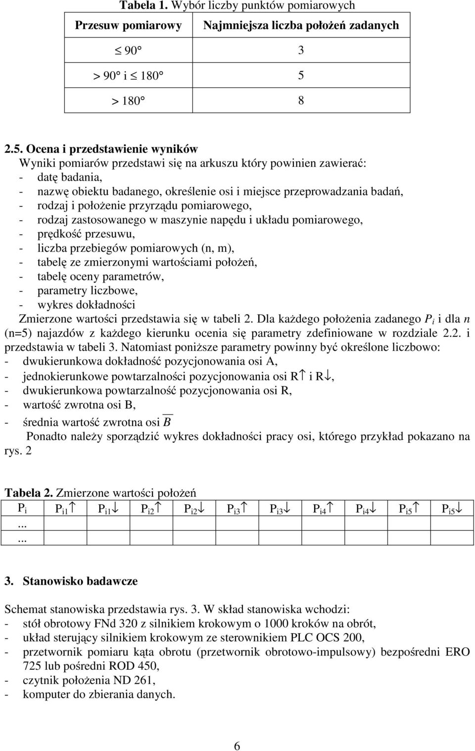 Ocea przedstawee wyków Wyk pomarów przedstaw sę a arkuszu który powe zawerać: - datę badaa, - azwę obektu badaego, określee os mejsce przeprowadzaa badań, - rodzaj położee przyrządu pomarowego, -