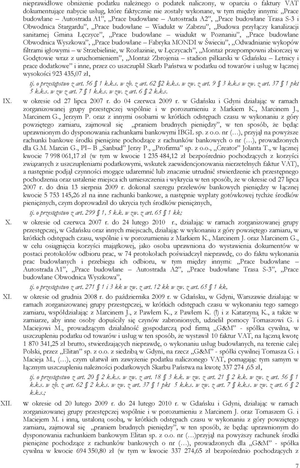 wiadukt w Poznaniu, Prace budowlane Obwodnica Wyszkowa, Prace budowlane Fabryka MONDI w Świeciu, Odwadnianie wykopów filtrami igłowymi w Strzebielinie, w Rozłazinie, w Łęczycach, Montaż przepompowni