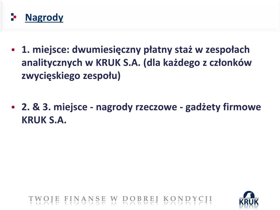 analitycznych w KRUK S.A.