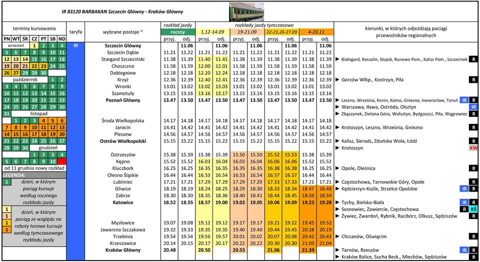 , Szczecinek 9 20 2 22 23 24 25 Choszczno.58.59 2.00 2.0.58.59.58.59.58.59 26 27 28 29 30 Dobiegniew 2.8 2.8 2.20 2.24 2.8 2.8 2.8 2.8 2.8 2.8 październik 2 Krzyż 2.36 2.39 2.40 2.4 2.36 2.39 2.36 2.39 2.36 2.39 Gorzów Wlkp.