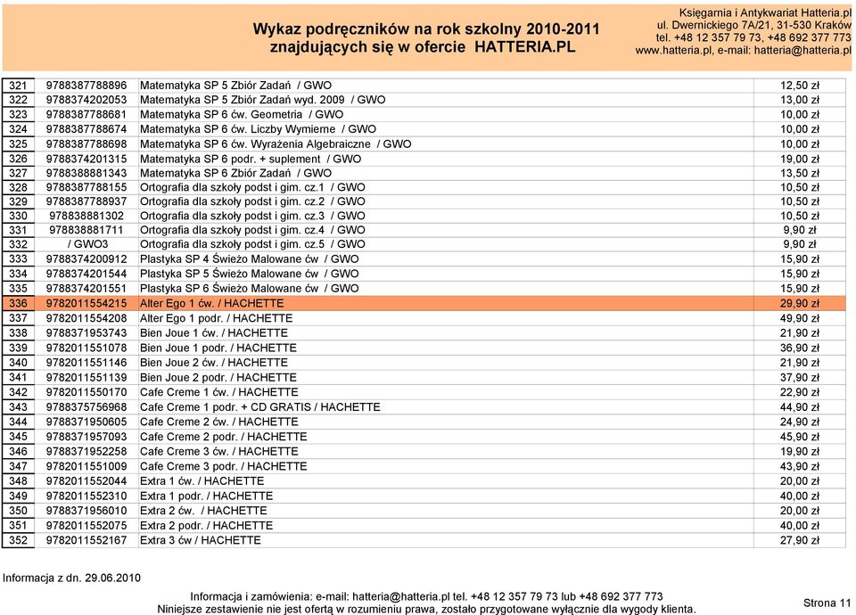 Wyrażenia Algebraiczne / GWO 10,00 zł 326 9788374201315 Matematyka SP 6 podr.