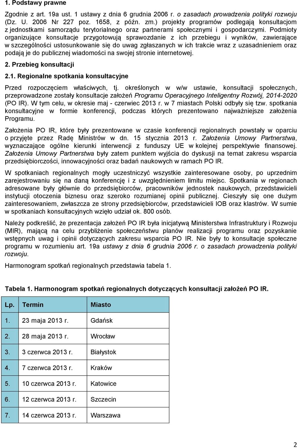 Podmioty organizujące konsultacje przygotowują sprawozdanie z ich przebiegu i wyników, zawierające w szczególności ustosunkowanie się do uwag zgłaszanych w ich trakcie wraz z uzasadnieniem oraz