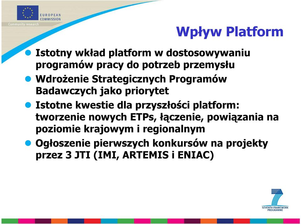 dla przyszłości platform: tworzenie nowych ETPs, łączenie, powiązania na poziomie