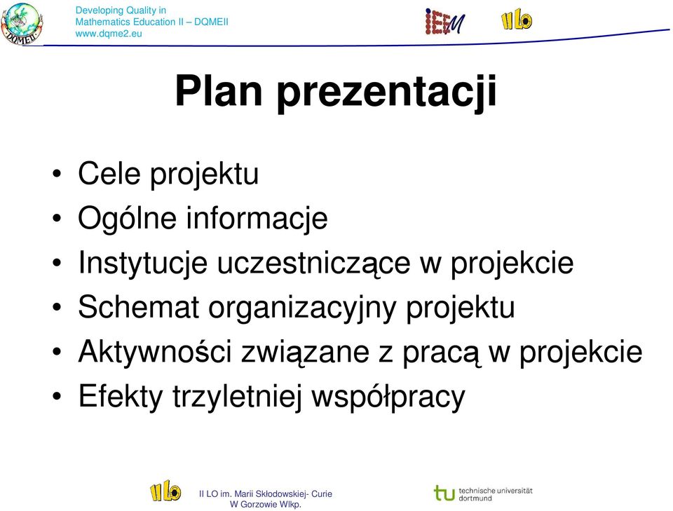 projekcie Schemat organizacyjny projektu