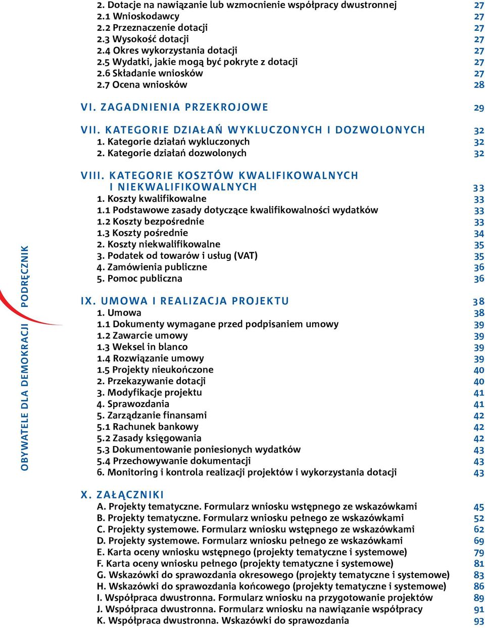 Kategorie działań wykluczonych 32 2. Kategorie działań dozwolonych 32 VIII. KATEGORIE KOSZTÓW KWALIFIKOWALNYCH I NIEKWALIFIKOWALNYCH 33 1. Koszty kwalifikowalne 33 1.