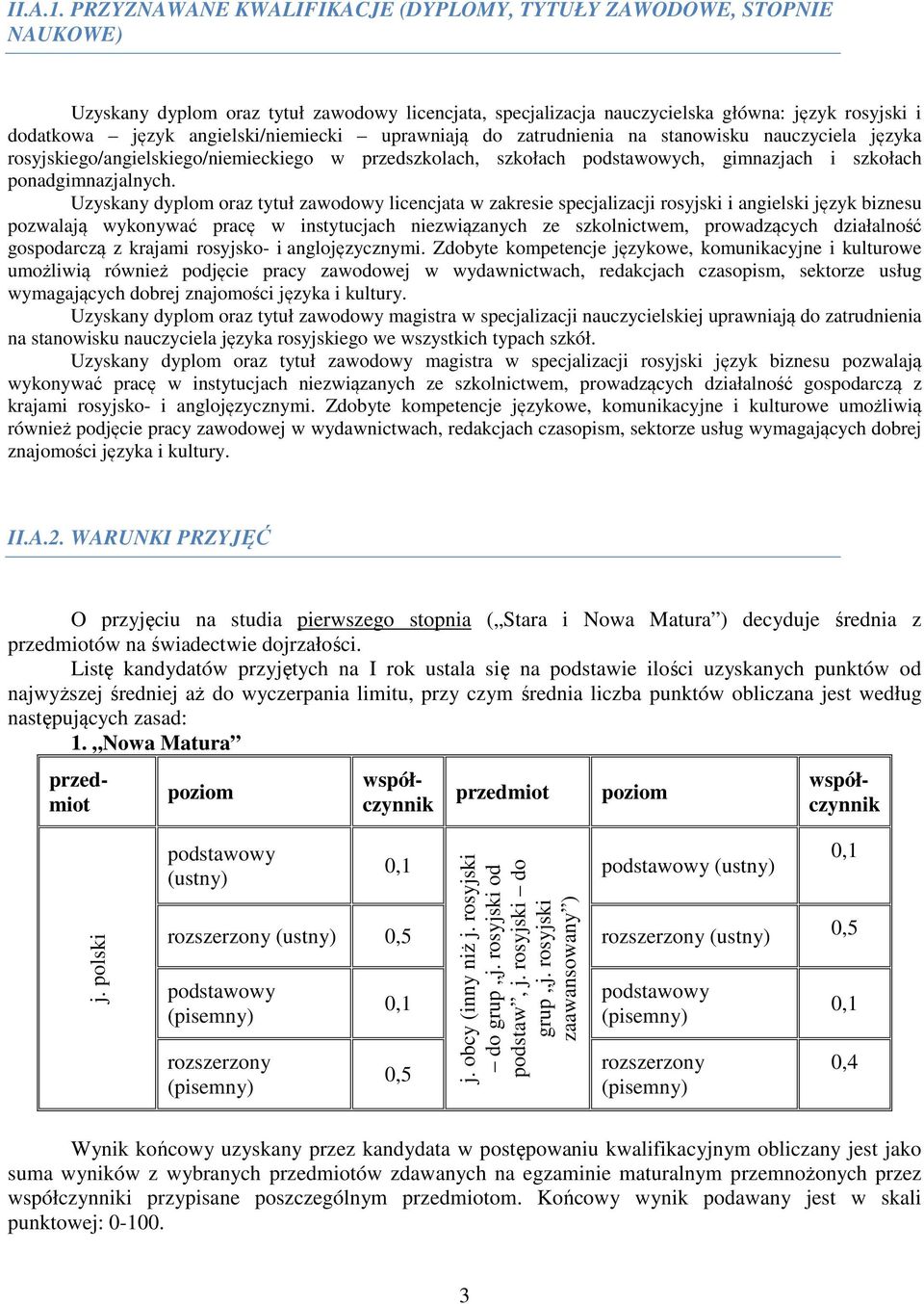 angielski/niemiecki uprawniają do zatrudnienia na stanowisku nauczyciela języka rosyjskiego/angielskiego/niemieckiego w przedszkolach, szkołach podstawowych, gimnazjach i szkołach ponadgimnazjalnych.