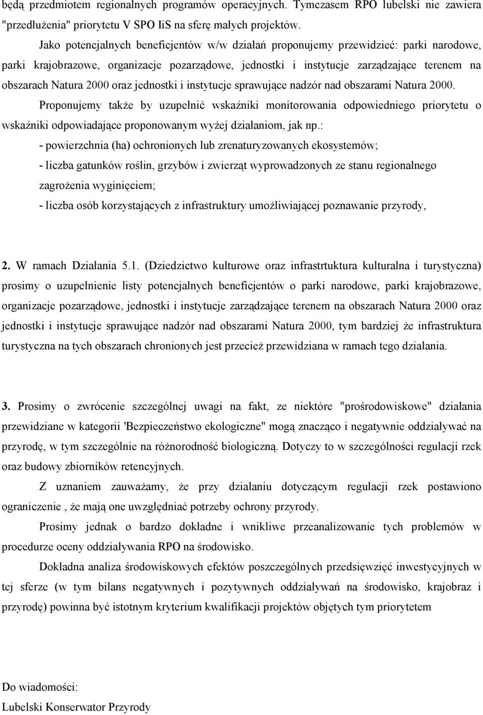 oraz jednostki i instytucje sprawujące nadzór nad obszarami Natura 2000.