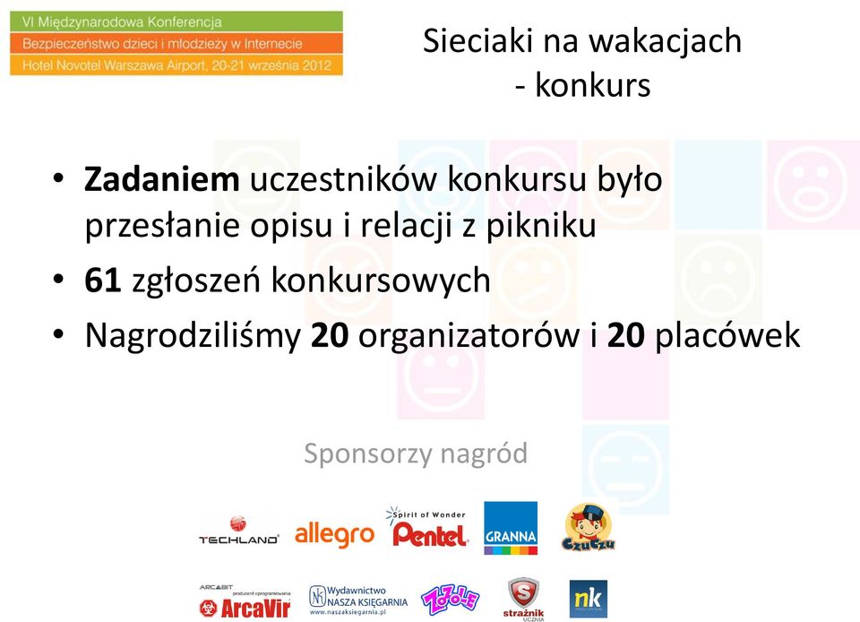 relacji z pikniku 61 zgłoszeń konkursowych