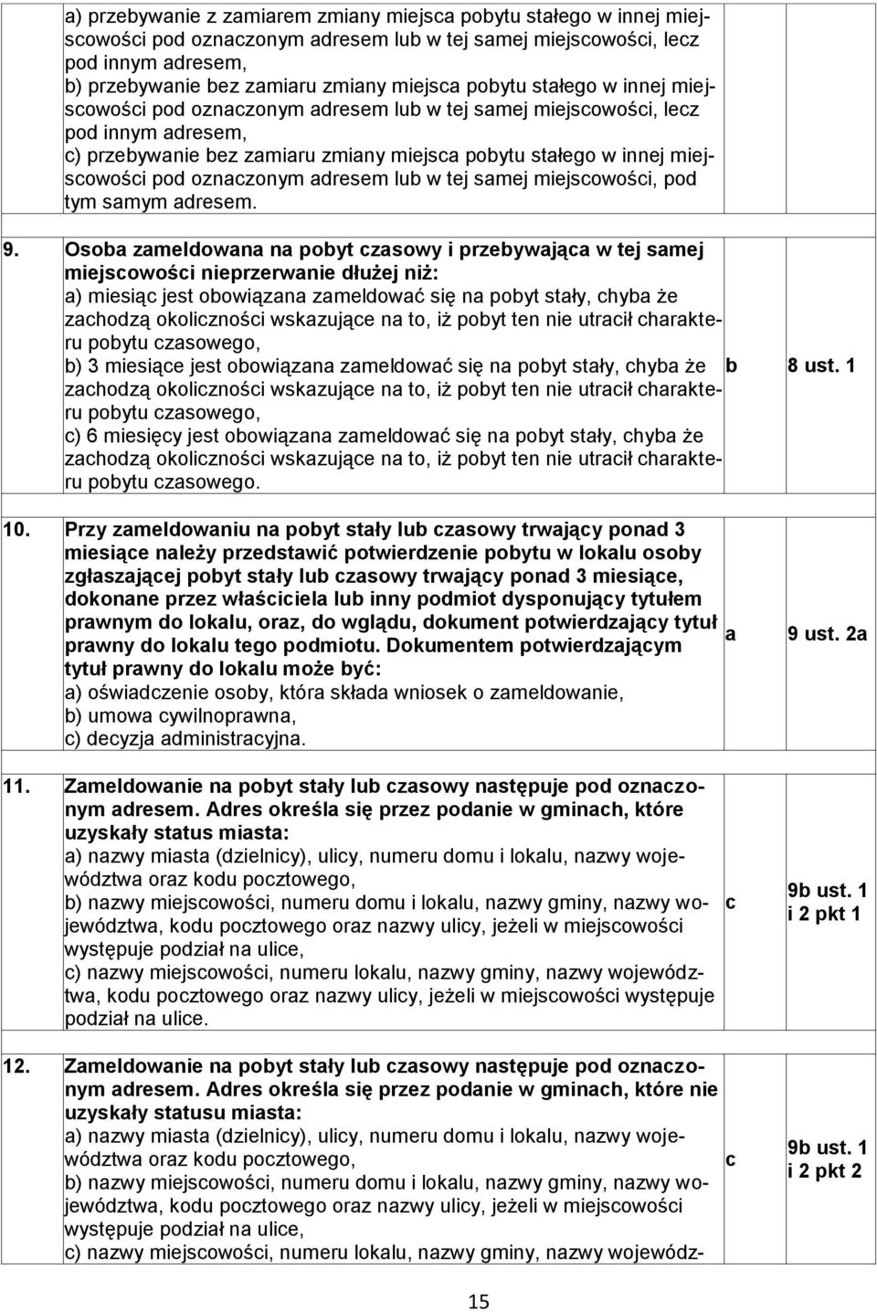 oznaczonym adresem lub w tej samej miejscowości, pod tym samym adresem. 9.