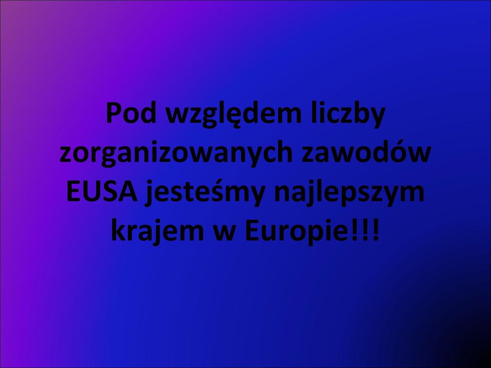 zawodów EUSA jesteśmy