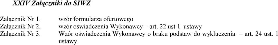 wzór oświadczenia Wykonawcy art.