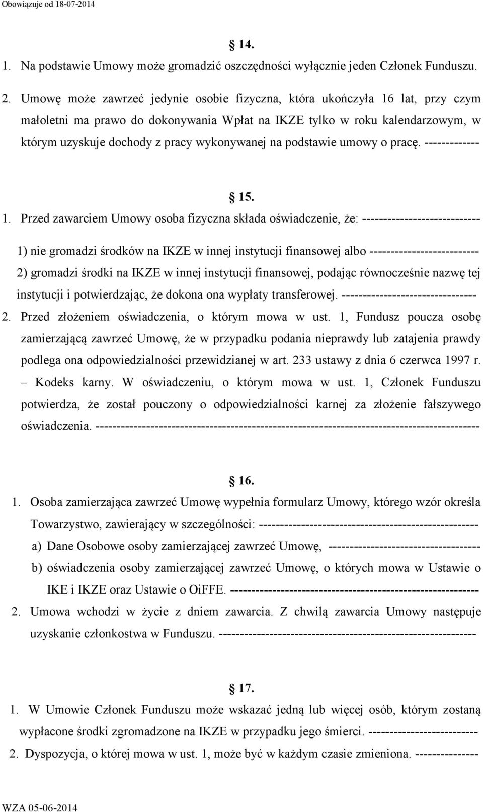 na podstawie umowy o pracę. ------------- 15