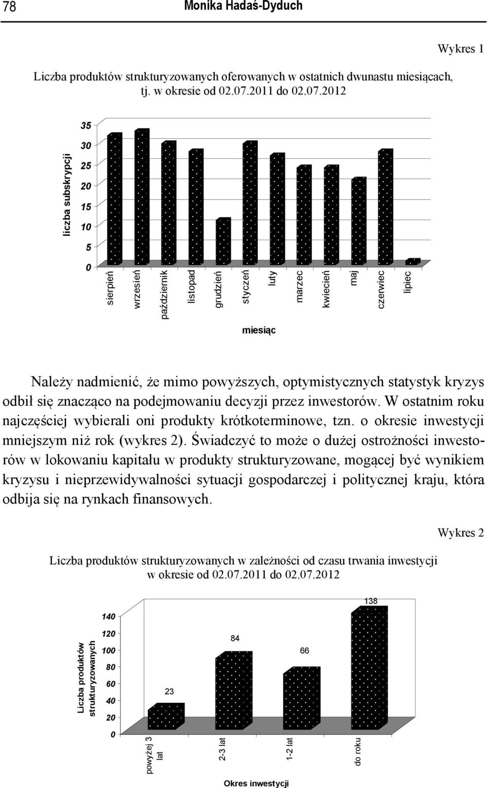 2012 Wykres 1 35 30 liczba subskrypcji 25 20 15 10 5 0 sierpień wrzesień październik listopad grudzień styczeń luty marzec kwiecień maj czerwiec lipiec miesiąc Należy nadmienić, że mimo powyższych,