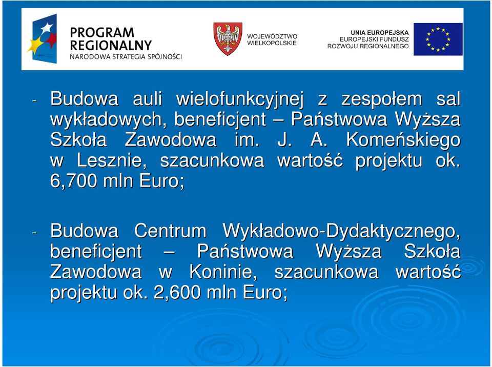 Komeńskiego w Lesznie, szacunkowa wartość projektu ok.