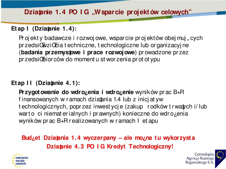 prowadzone przez przedsiœbiorców do momentu stworzenia prototypu Etap II (Dzia anie 4.