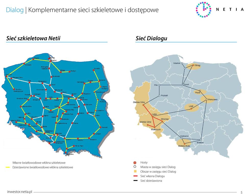 światłowodowe włókna szkieletowe Hosty Miasta w zasięgu sieci Dialog