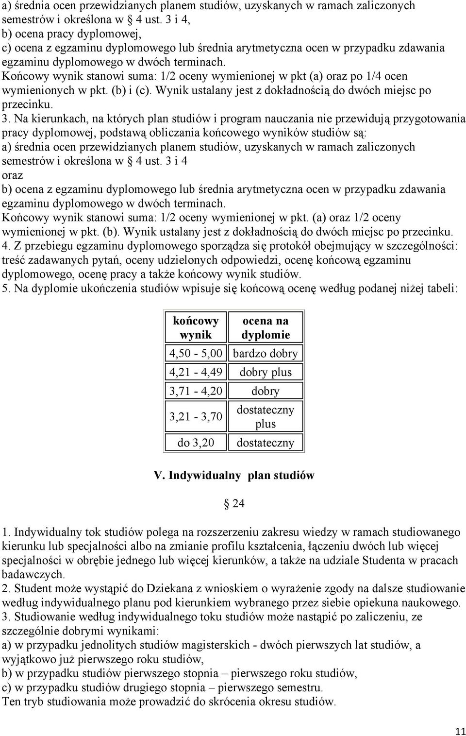 Końcowy wynik stanowi suma: 1/2 oceny wymienionej w pkt (a) oraz po 1/4 ocen wymienionych w pkt. (b) i (c). Wynik ustalany jest z dokładnością do dwóch miejsc po przecinku. 3.