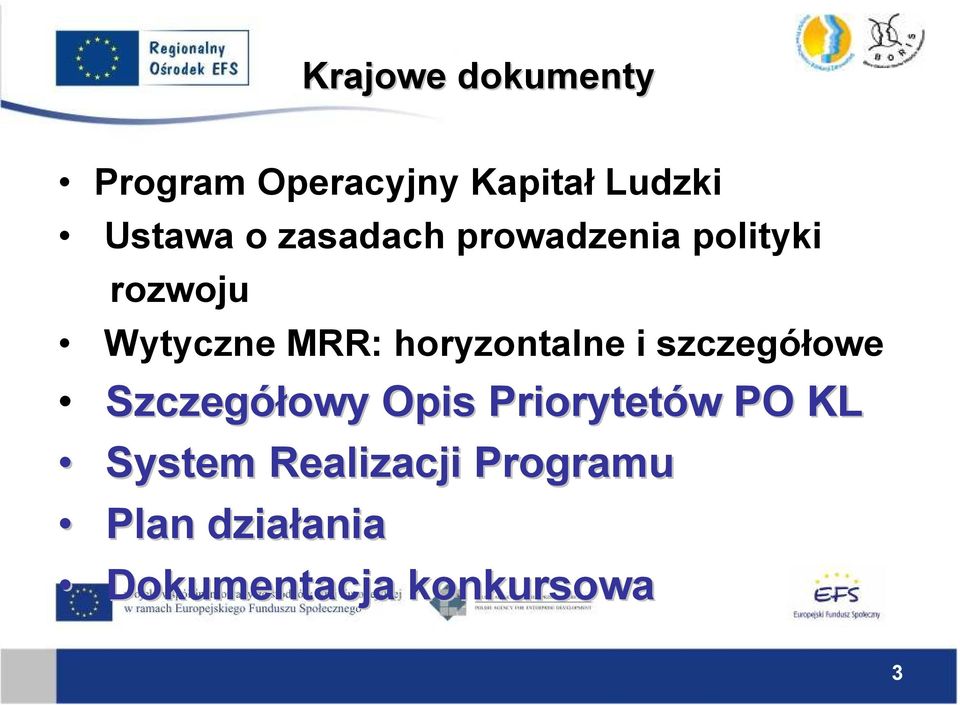 horyzontalne i szczegółowe Szczegółowy Opis Priorytetów w PO