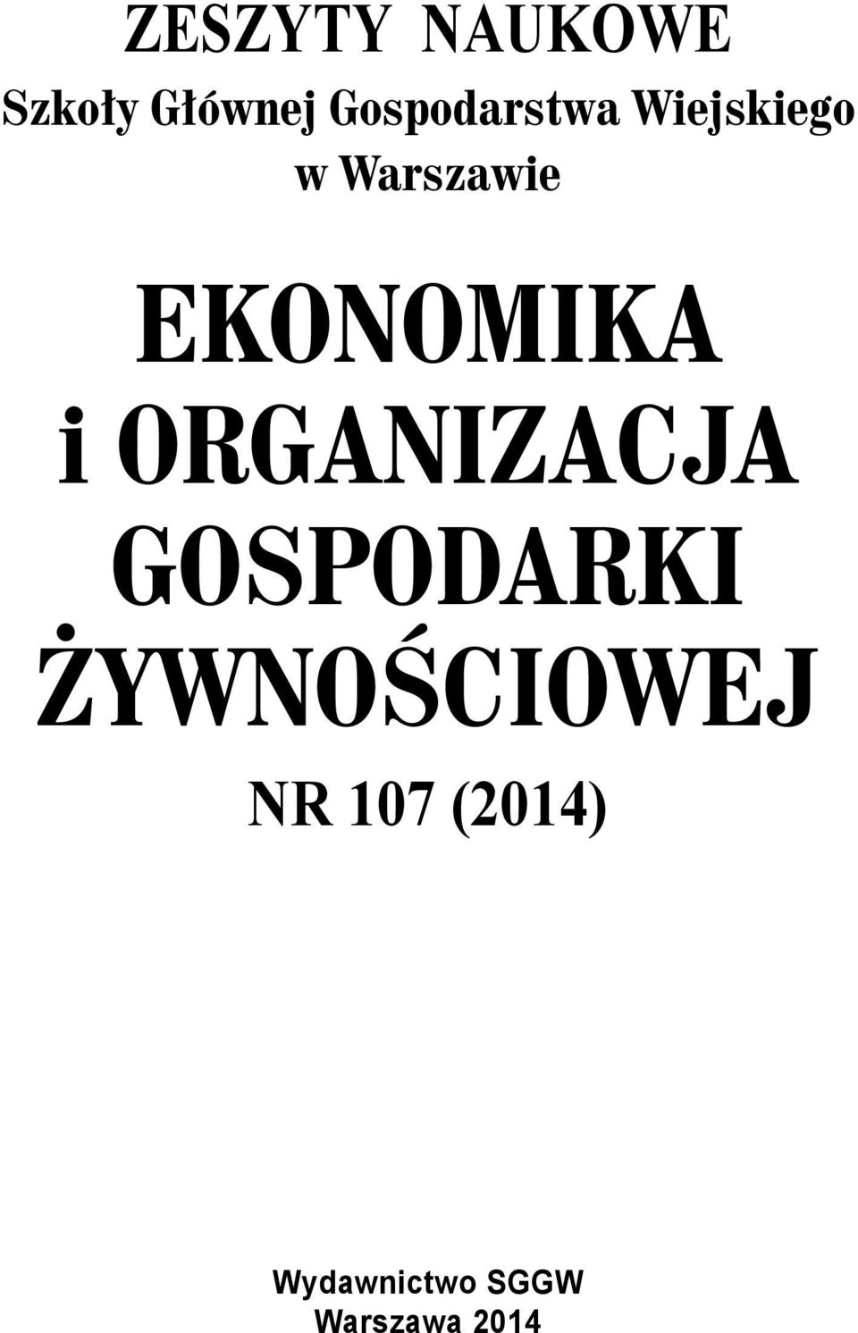 EKONOMIKA i ORGANIZACJA GOSPODARKI