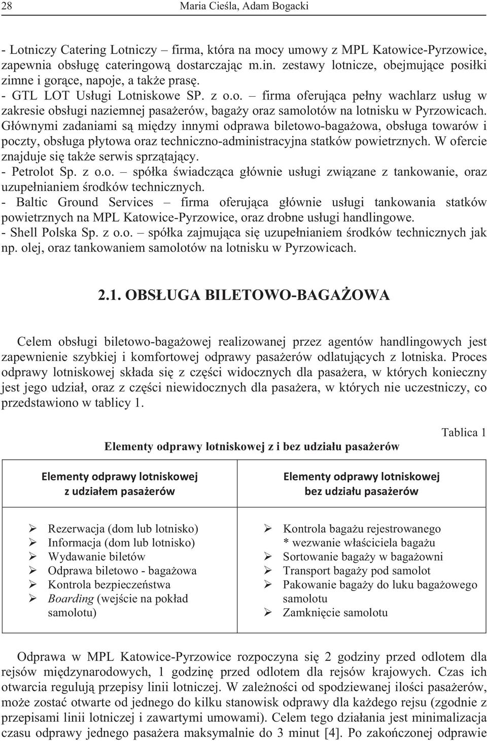 Gównymi zadaniami s midzy innymi odprawa biletowo-bagaowa, obsuga towarów i poczty, obsuga pytowa oraz techniczno-administracyjna statków powietrznych. W ofercie znajduje si take serwis sprztajcy.