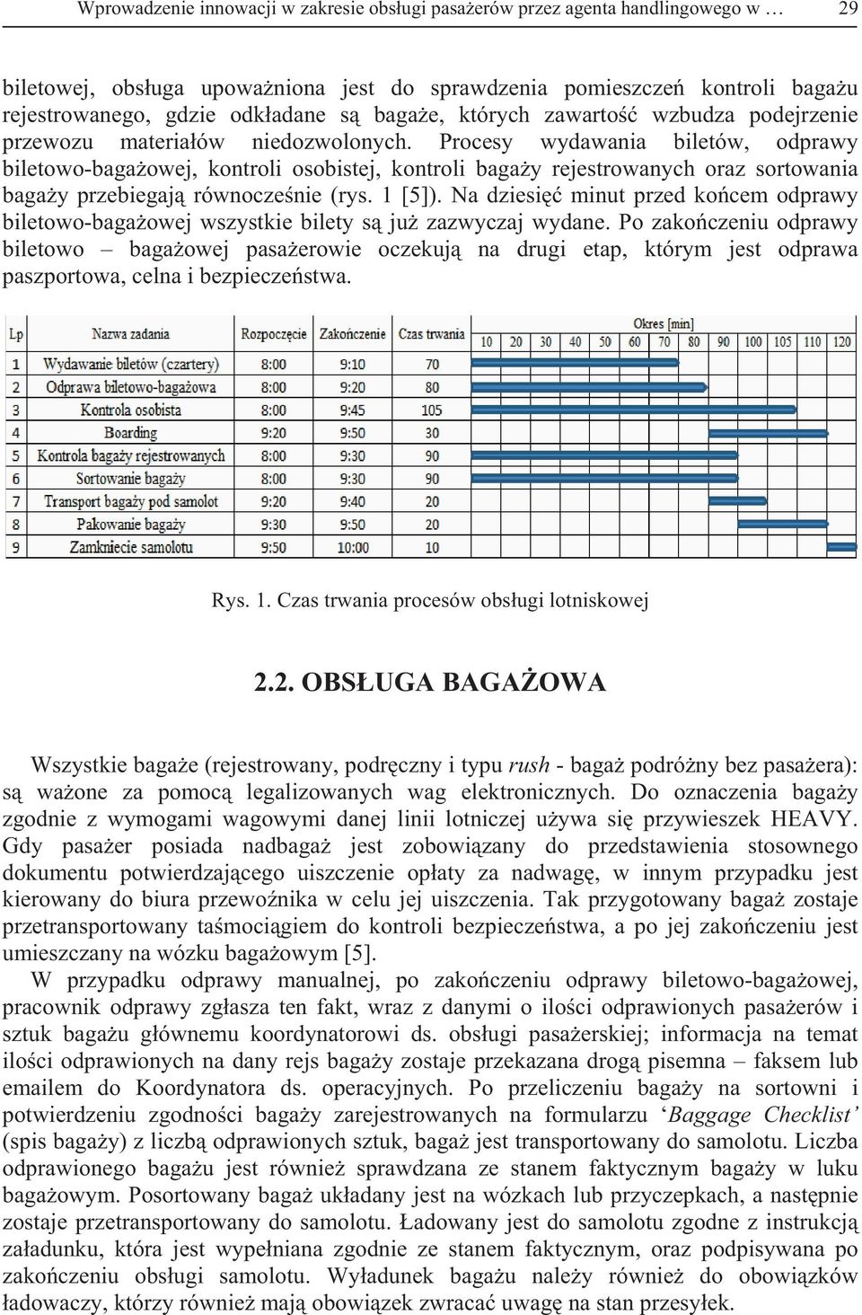 Procesy wydawania biletów, odprawy biletowo-bagaowej, kontroli osobistej, kontroli bagay rejestrowanych oraz sortowania bagay przebiegaj równoczenie (rys. 1 [5]).