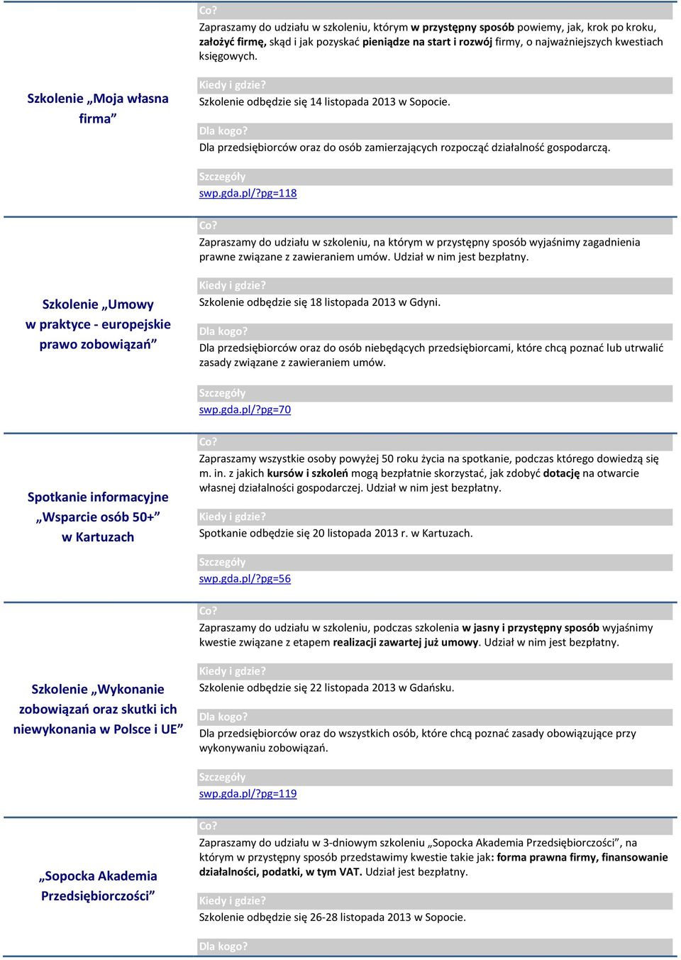 pg=118 Zapraszamy do udziału w szkoleniu, na którym w przystępny sposób wyjaśnimy zagadnienia prawne związane z zawieraniem umów. Udział w nim jest bezpłatny.