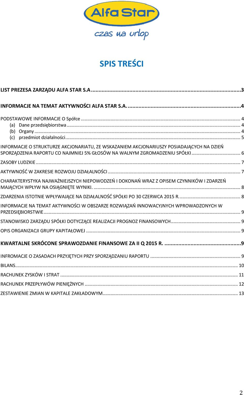 .. 6 ZASOBY LUDZKIE... 7 AKTYWNOŚĆ W ZAKRESIE ROZWOJU DZIAŁALNOŚCI... 7 CHARAKTERYSTYKA NAJWAŻNIEJSZYCH NIEPOWODZEŃ I DOKONAŃ WRAZ Z OPISEM CZYNNIKÓW I ZDARZEŃ MAJĄCYCH WPŁYW NA OSIĄGNIĘTE WYNIKI.