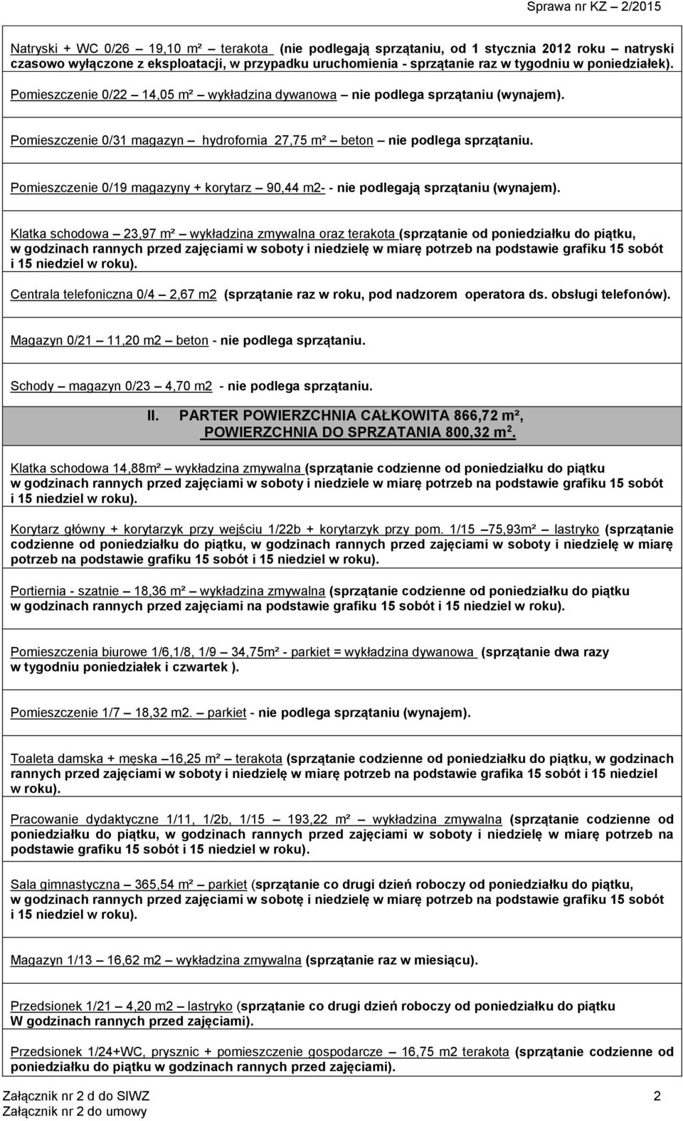 Pomieszczenie 0/19 magazyny + korytarz 90,44 m2- - nie podlegają sprzątaniu (wynajem).