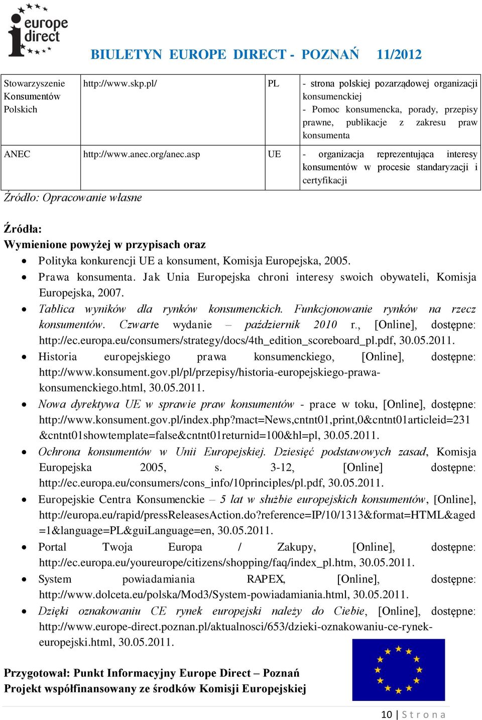 asp - organizacja reprezentująca interesy konsumentów w procesie standaryzacji i certyfikacji Źródło: Opracowanie własne Źródła: Wymienione powyżej w przypisach oraz Polityka konkurencji a konsument,