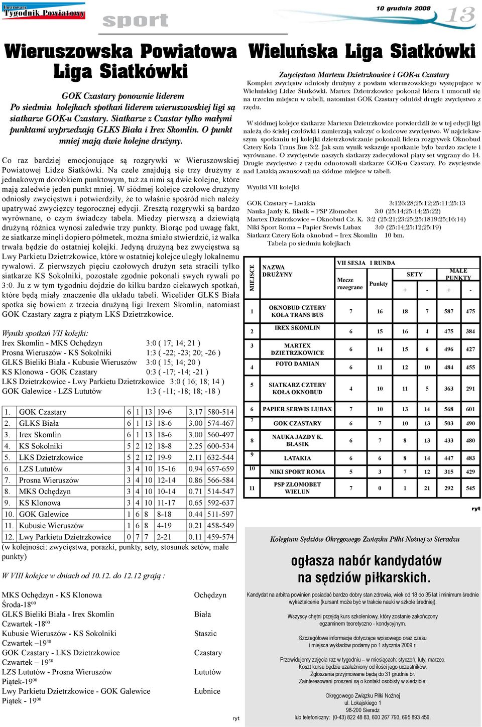 Co raz bardziej emocjonujące są rozgrywki w Wieruszowskiej Powiatowej Lidze Siatkówki.