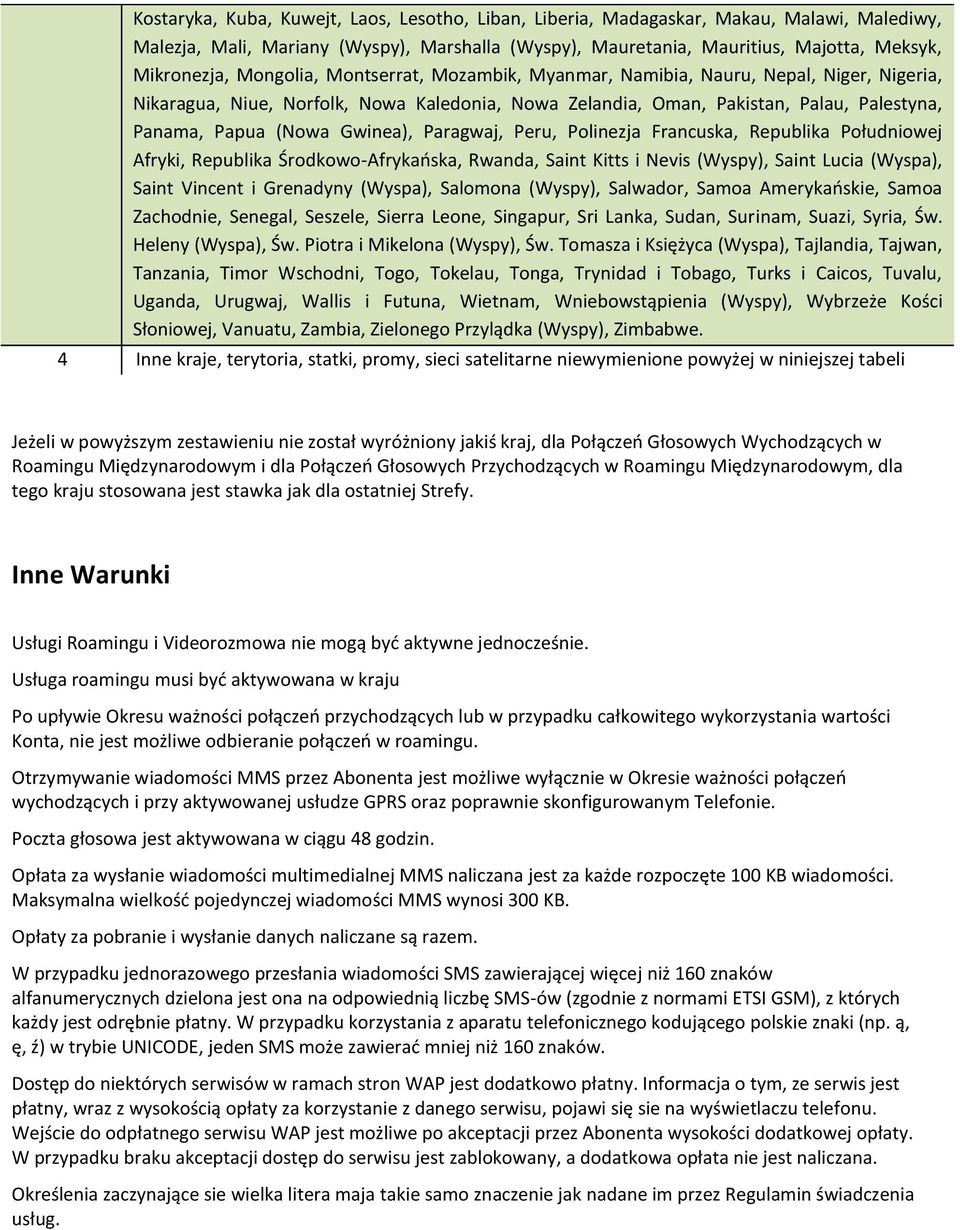 Paragwaj, Peru, Polinezja Francuska, Republika Południowej Afryki, Republika Środkowo-Afrykańska, Rwanda, Saint Kitts i Nevis (Wyspy), Saint Lucia (Wyspa), Saint Vincent i Grenadyny (Wyspa), Salomona