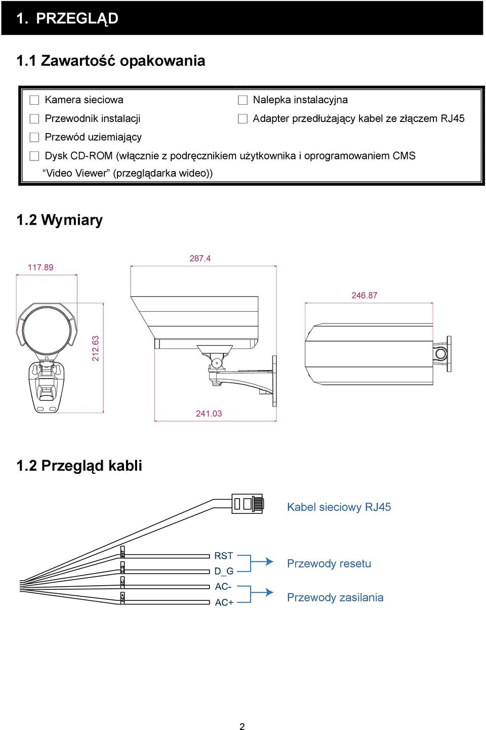 Adapter przedłużający kabel ze złączem RJ45 Przewód uziemiający Dysk CD-ROM (włącznie z