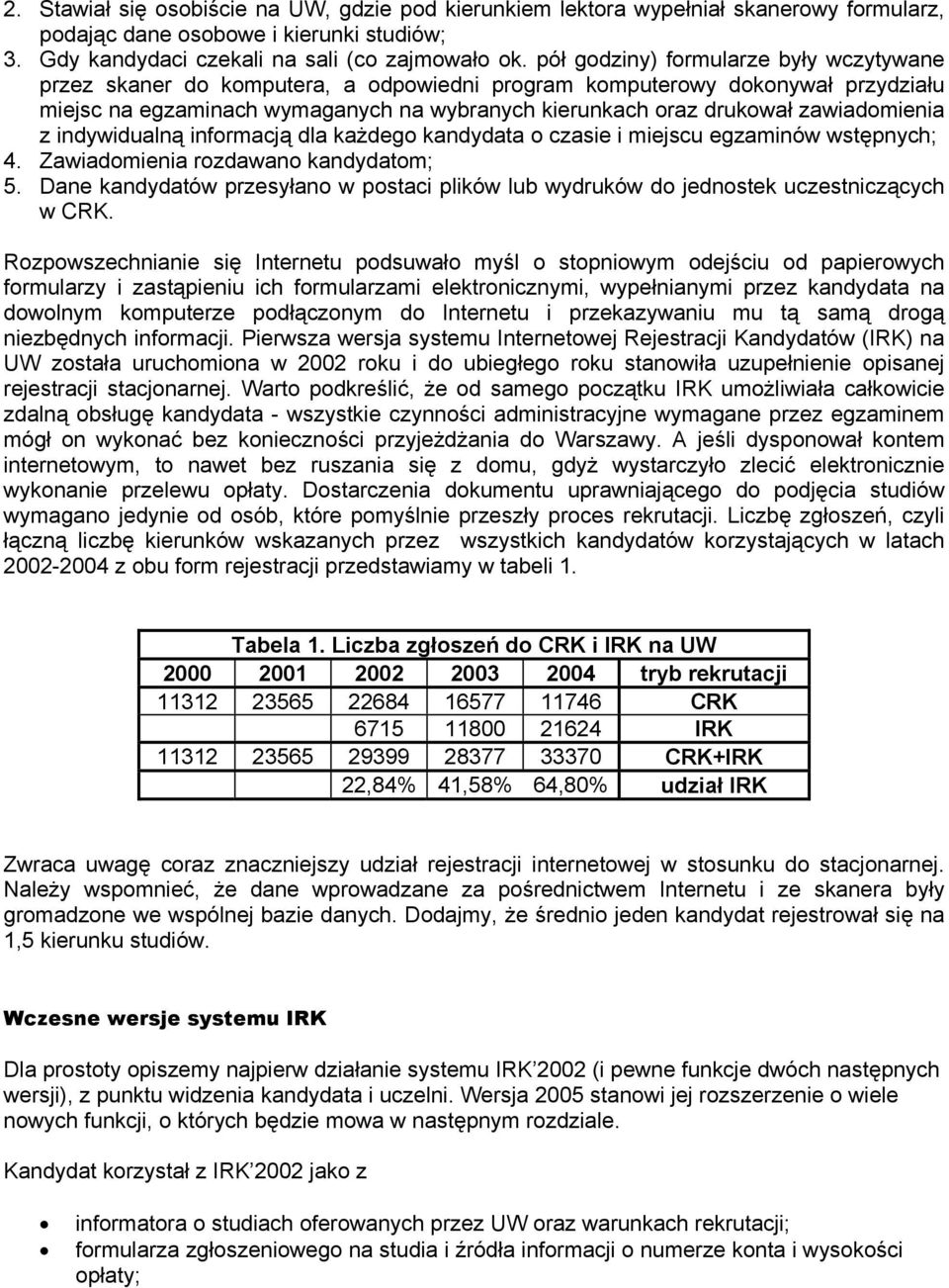 zawiadomienia z indywidualną informacją dla każdego kandydata o czasie i miejscu egzaminów wstępnych; 4. Zawiadomienia rozdawano kandydatom; 5.