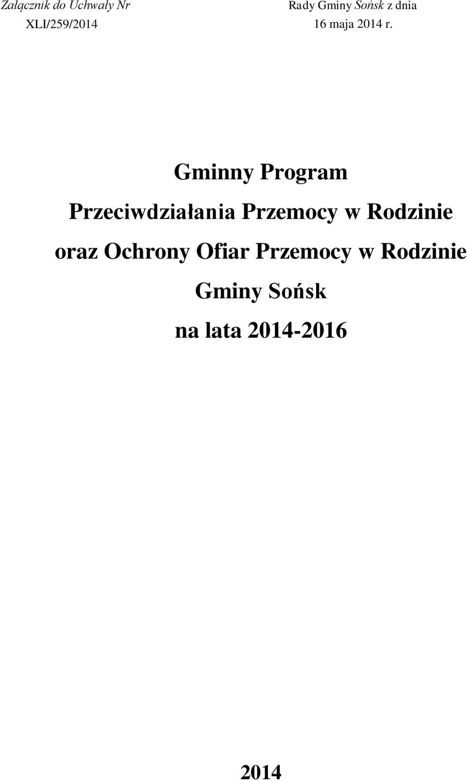 Gminny Program Przeciwdziałania Przemocy w