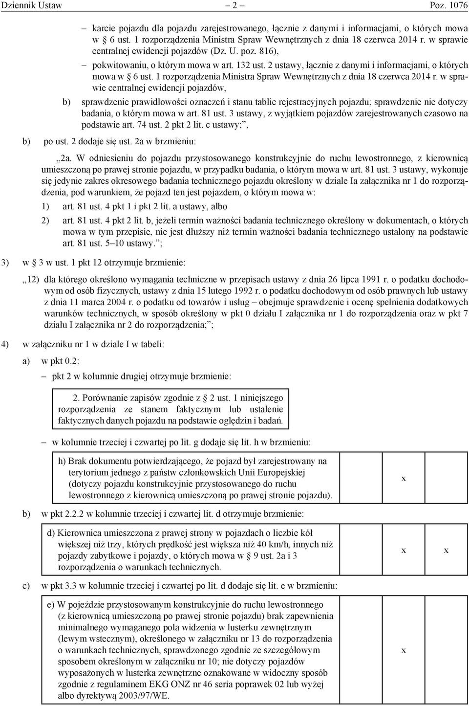 1 rozporządzenia Ministra Spraw Wewnętrznych z dnia 18 czerwca 2014 r.