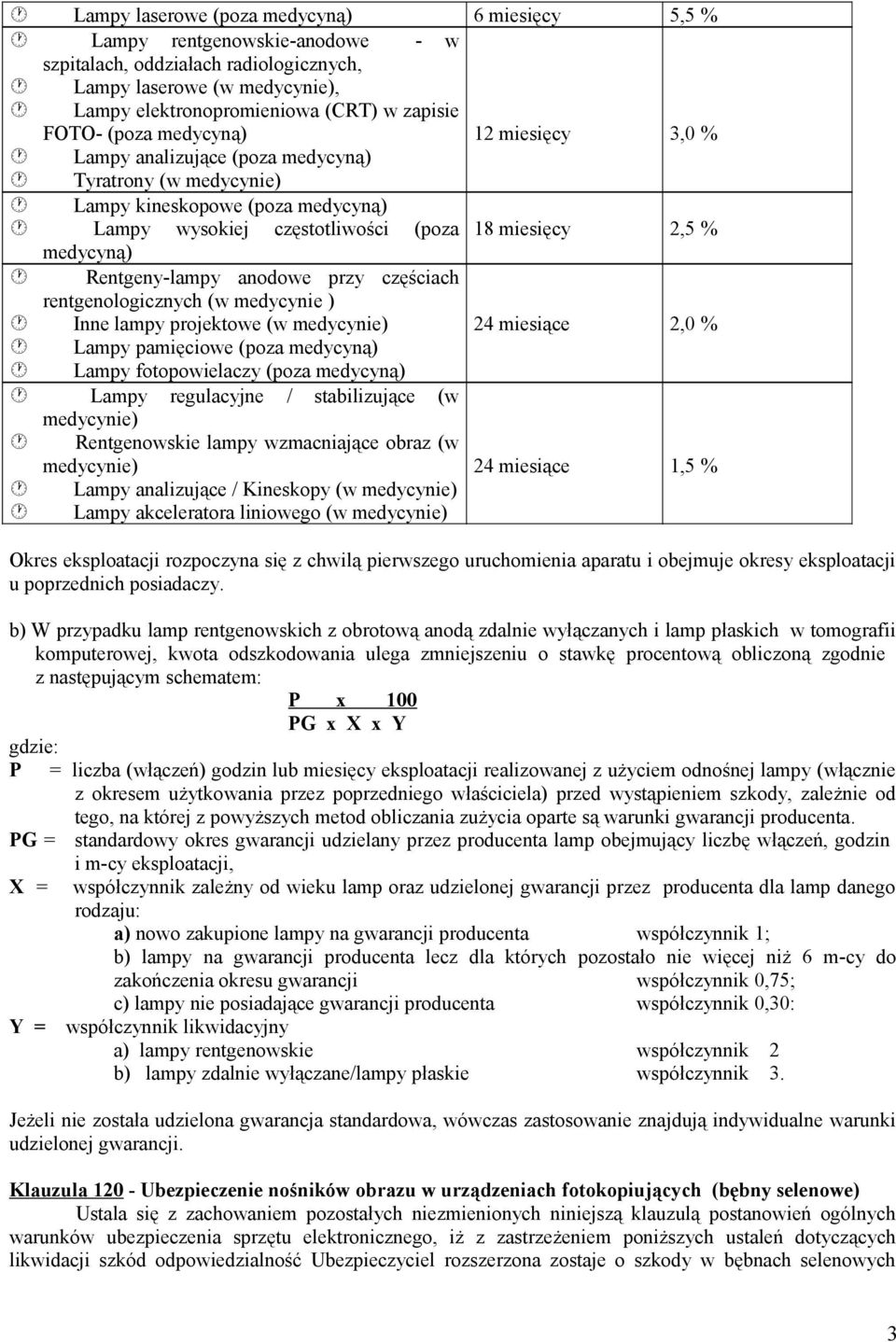 Rentgeny-lampy anodowe przy częściach rentgenologicznych (w medycynie ) Inne lampy projektowe (w medycynie) 24 miesiące 2,0 % Lampy pamięciowe (poza medycyną) Lampy fotopowielaczy (poza medycyną)