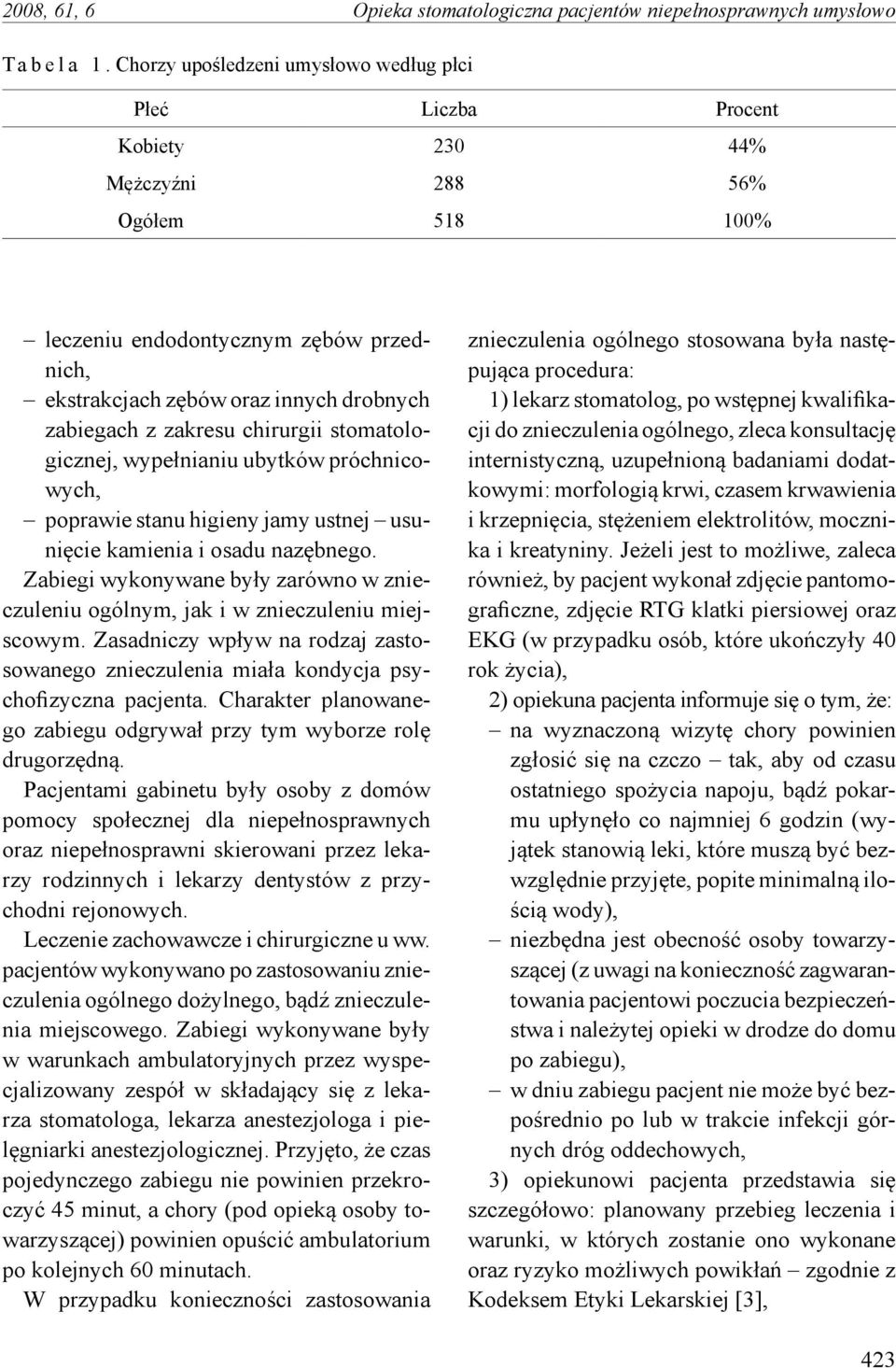 zabiegach z zakresu chirurgii stomatologicznej, wypełnianiu ubytków próchnicowych, poprawie stanu higieny jamy ustnej usunięcie kamienia i osadu nazębnego.