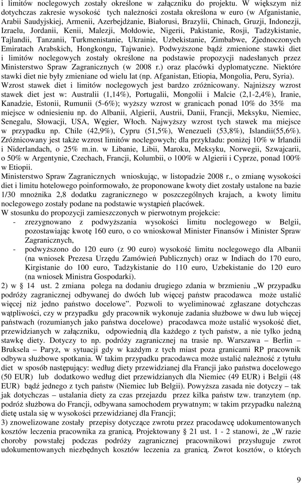 Izraelu, Jordanii, Kenii, Malezji, Mołdowie, Nigerii, Pakistanie, Rosji, Tadżykistanie, Tajlandii, Tanzanii, Turkmenistanie, Ukrainie, Uzbekistanie, Zimbabwe, Zjednoczonych Emiratach Arabskich,