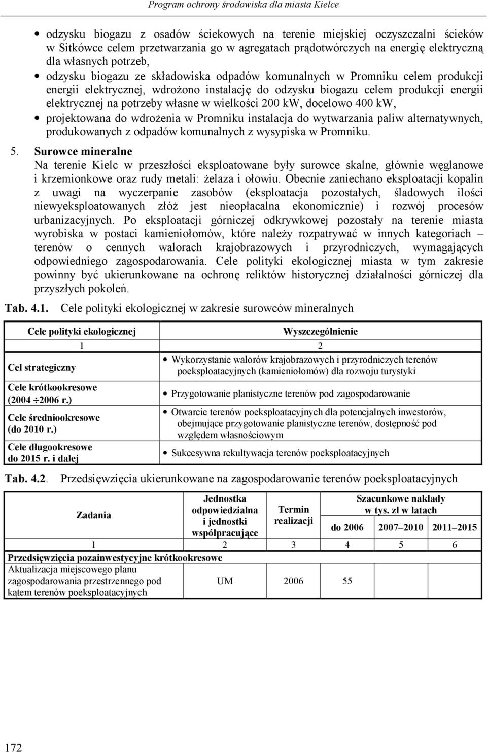 docelowo 400 kw, projektowana do wdro$enia w Promniku instalacja do wytwarzania paliw alternatywnych, produkowanych z odpadów komunalnych z wysypiska w Promniku. 5.