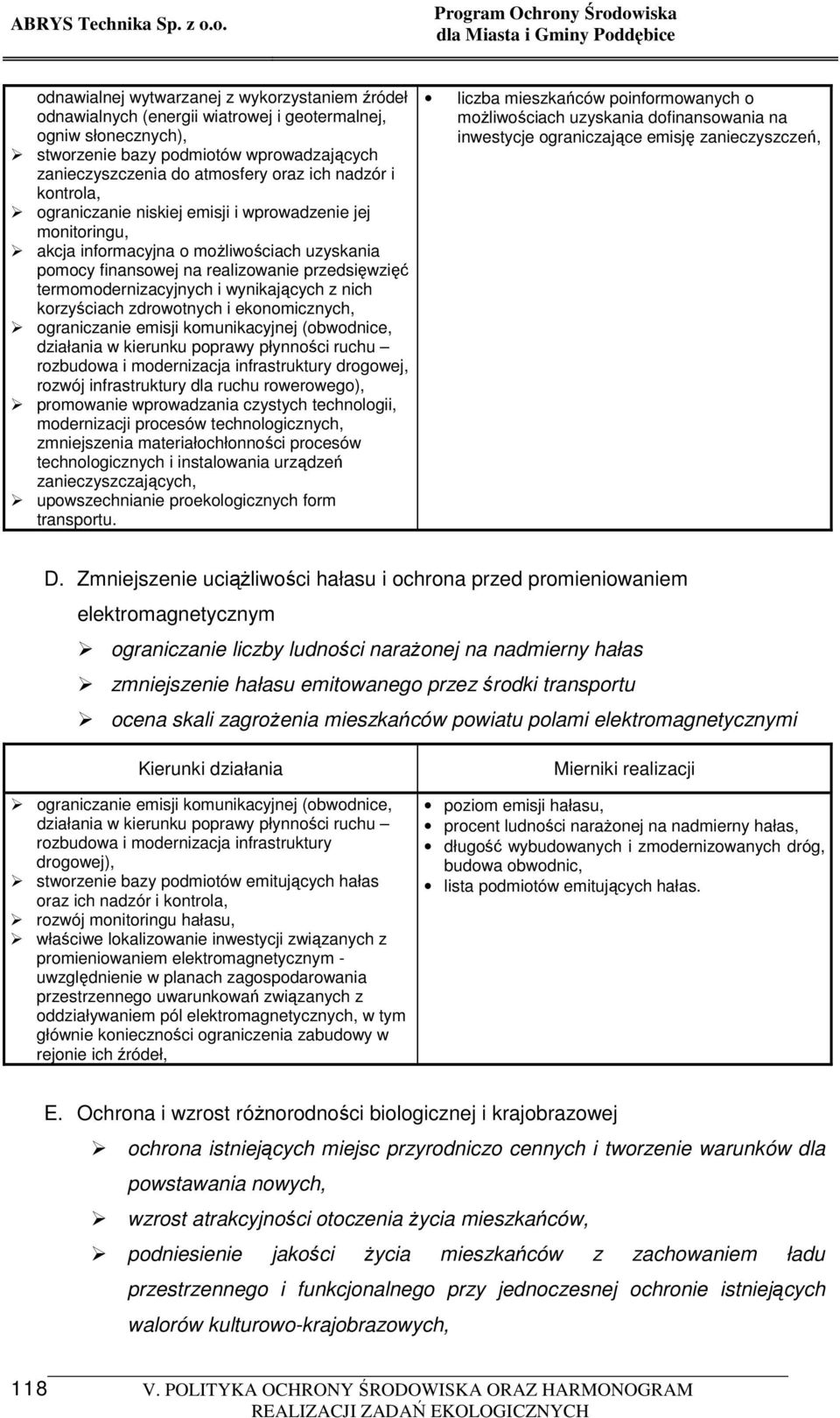 wynikających z nich korzyściach zdrowotnych i ekonomicznych, ograniczanie emisji komunikacyjnej (obwodnice, działania w kierunku poprawy płynności ruchu rozbudowa i modernizacja infrastruktury