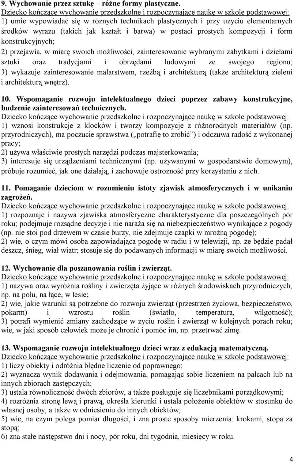 miarę swoich możliwości, zainteresowanie wybranymi zabytkami i dziełami sztuki oraz tradycjami i obrzędami ludowymi ze swojego regionu; 3) wykazuje zainteresowanie malarstwem, rzeźbą i architekturą