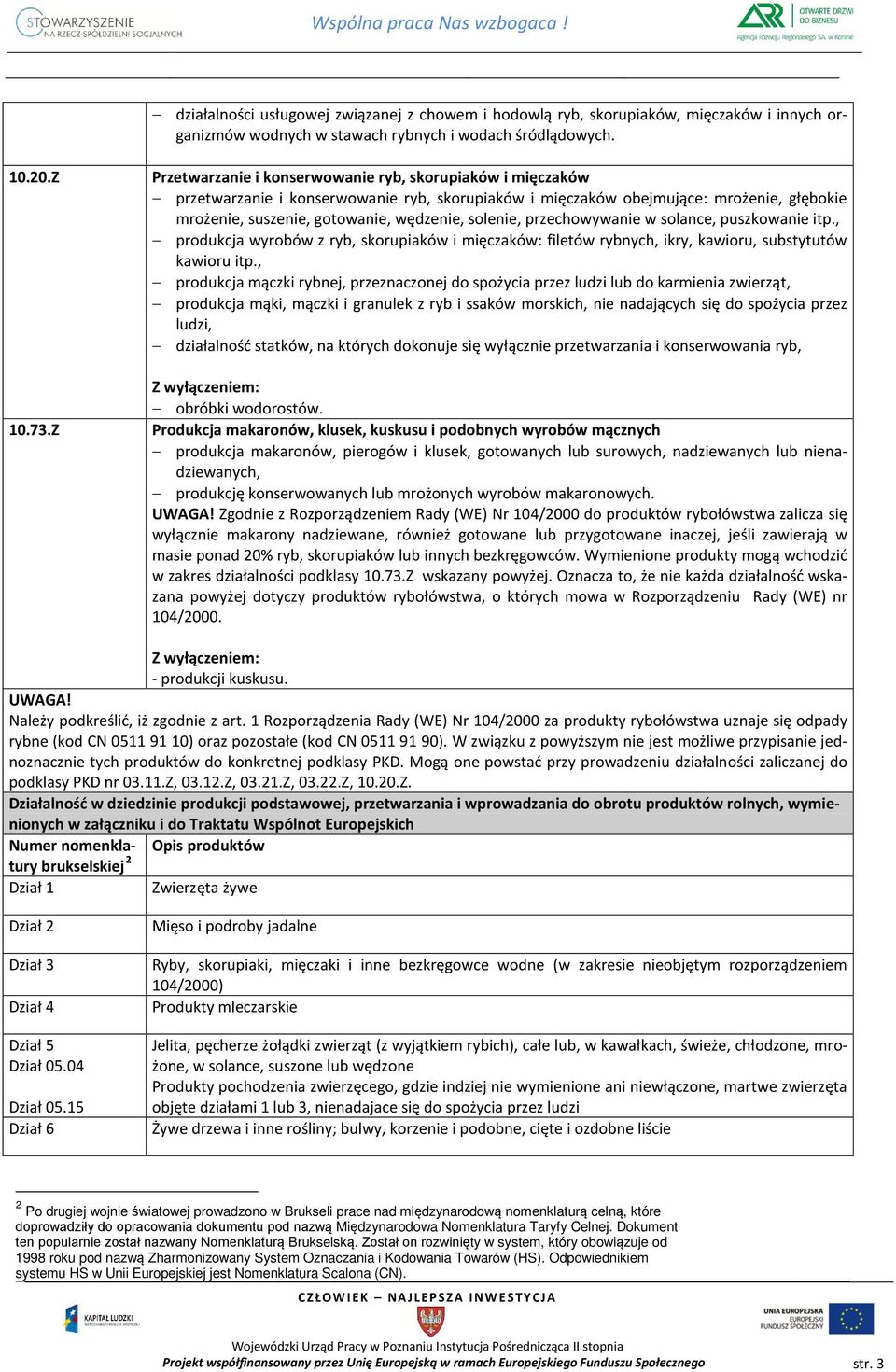 solenie, przechowywanie w solance, puszkowanie itp., produkcja wyrobów z ryb, skorupiaków i mięczaków: filetów rybnych, ikry, kawioru, substytutów kawioru itp.