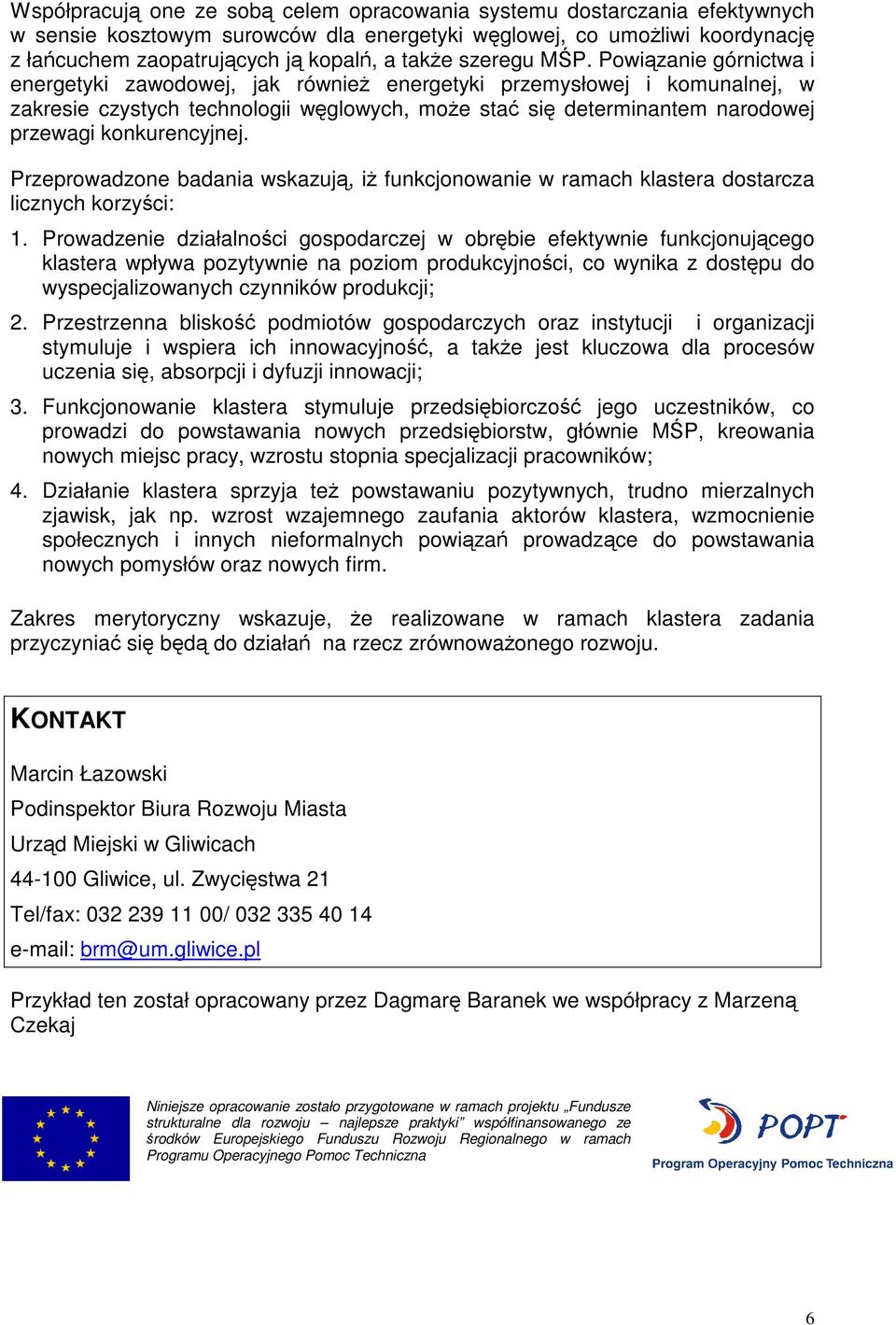 Powiązanie górnictwa i energetyki zawodowej, jak również energetyki przemysłowej i komunalnej, w zakresie czystych technologii węglowych, może stać się determinantem narodowej przewagi konkurencyjnej.