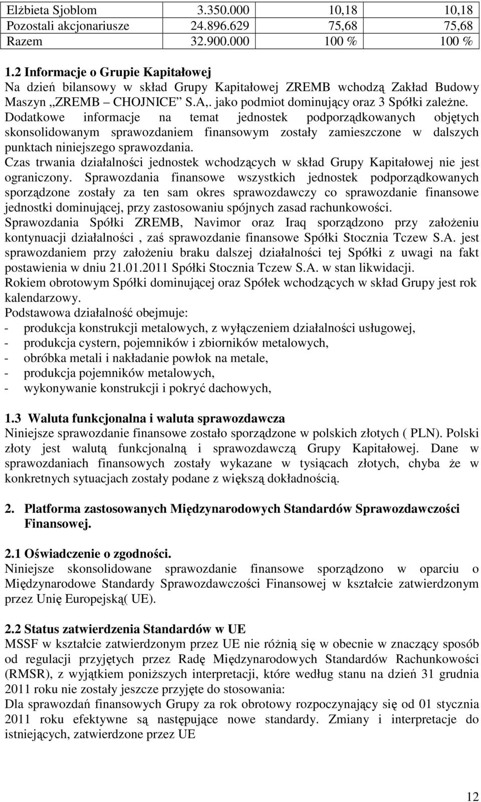 Dodatkowe informacje na temat jednostek podporządkowanych objętych skonsolidowanym sprawozdaniem finansowym zostały zamieszczone w dalszych punktach niniejszego sprawozdania.